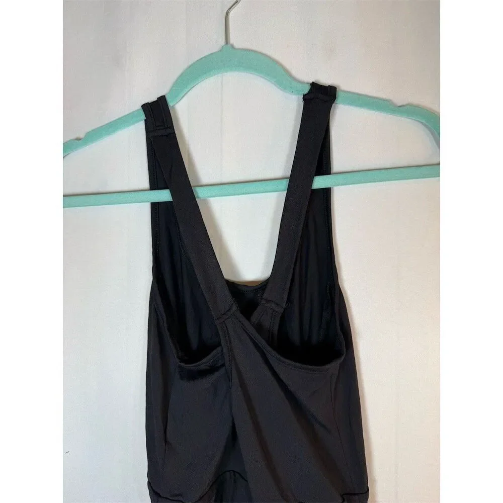 SHEIN Runsie Romper Womens S Black Athletic Open Back
